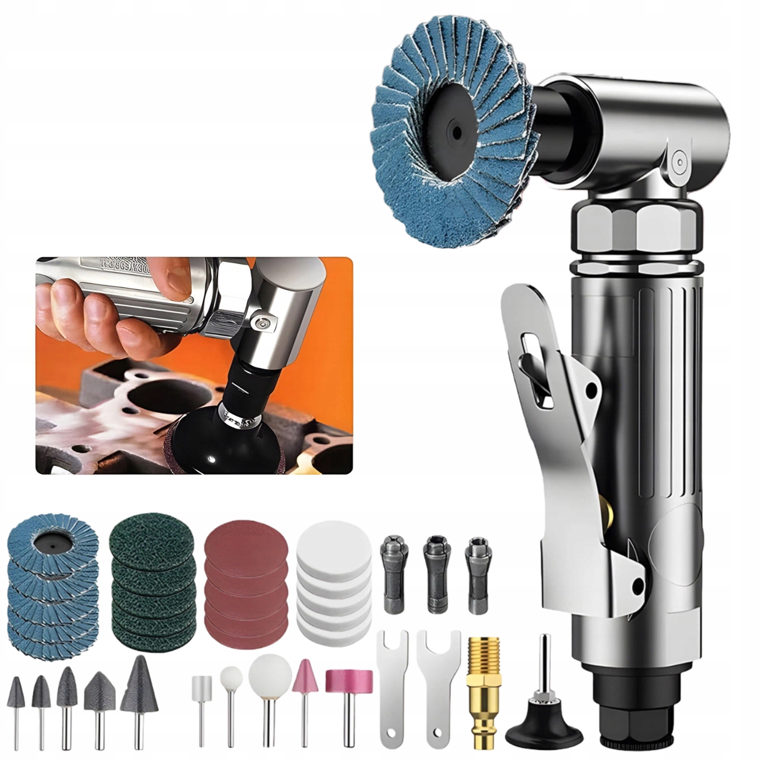 Přesná Mini Pneumatická Bruska Pro Řezání Leštění, Sada