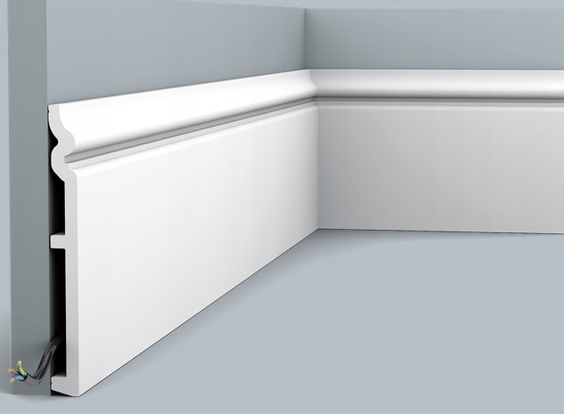 Stěnová soklová lišta, tvrdá, odolná vůči vodě, 18 cm, štukatura