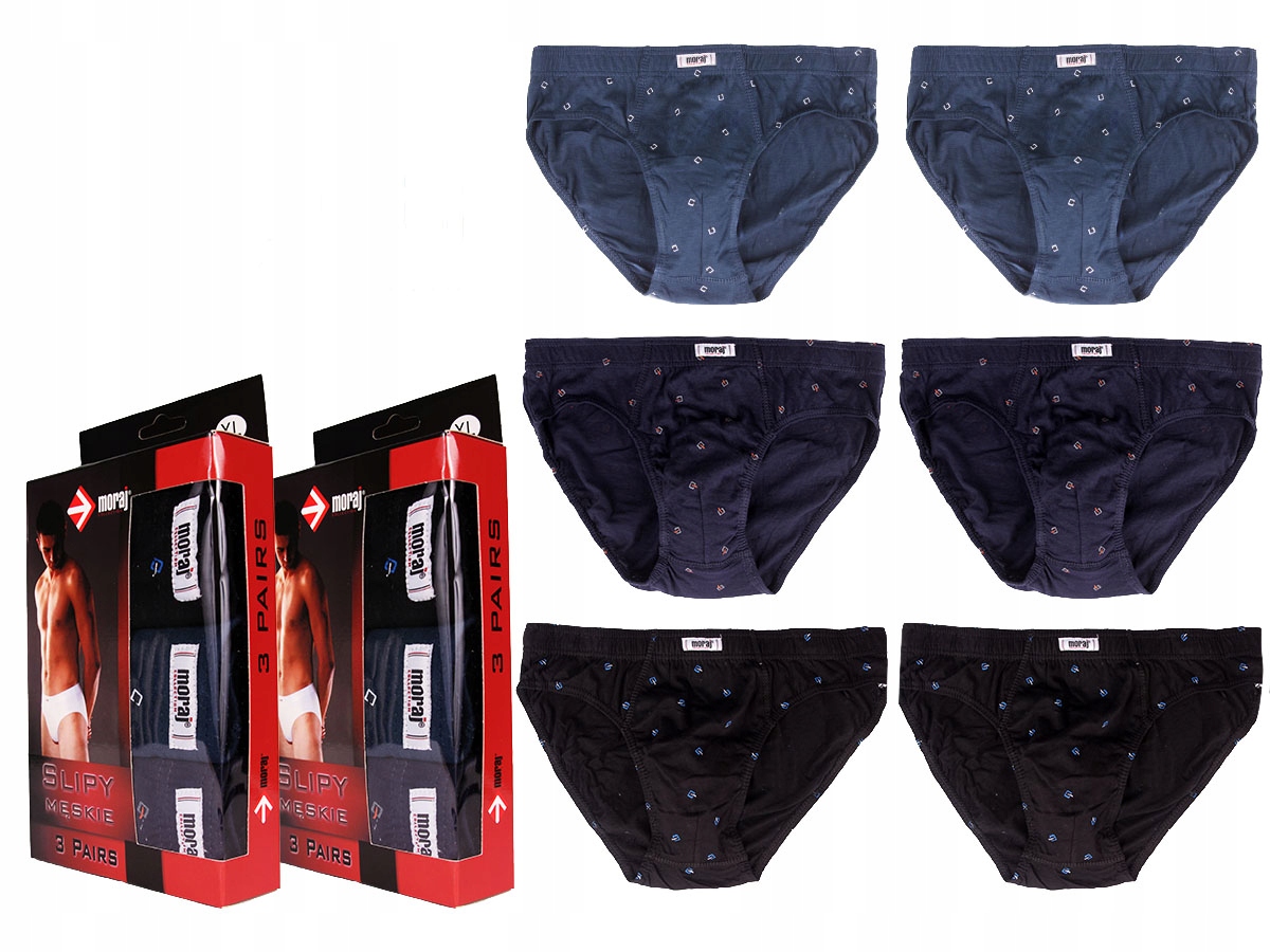 

6x Slipy majtki Męskie 100% Bawełna Moraj roz 3XL