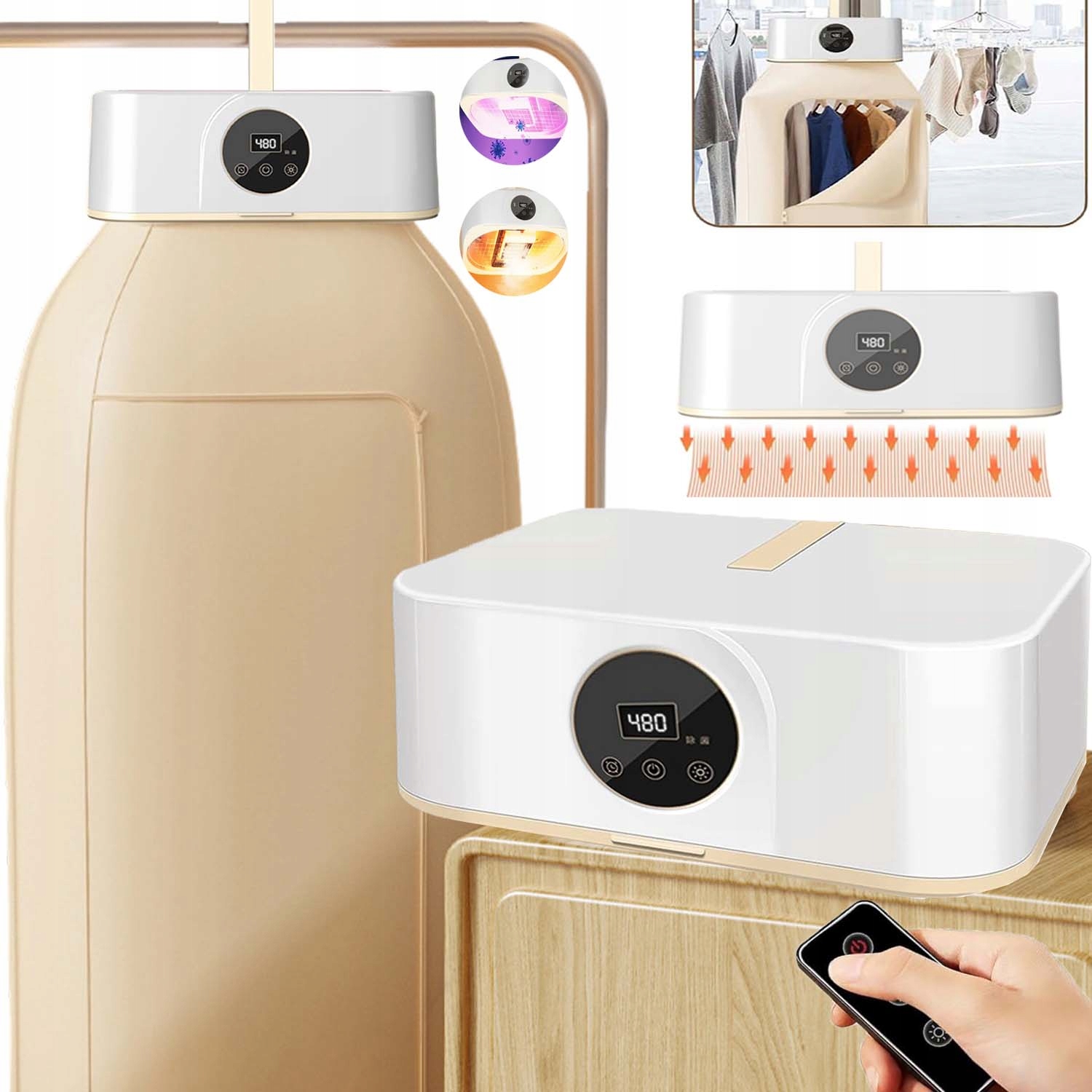 Levně Skládací Elektrický Sušák Na Oblečení Do Bytu, Výkonný, 600 W, Nastavitelný