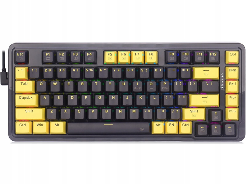 Klawiatura mechaniczna Redragon K649PY-RGB US szara z podświetleniem