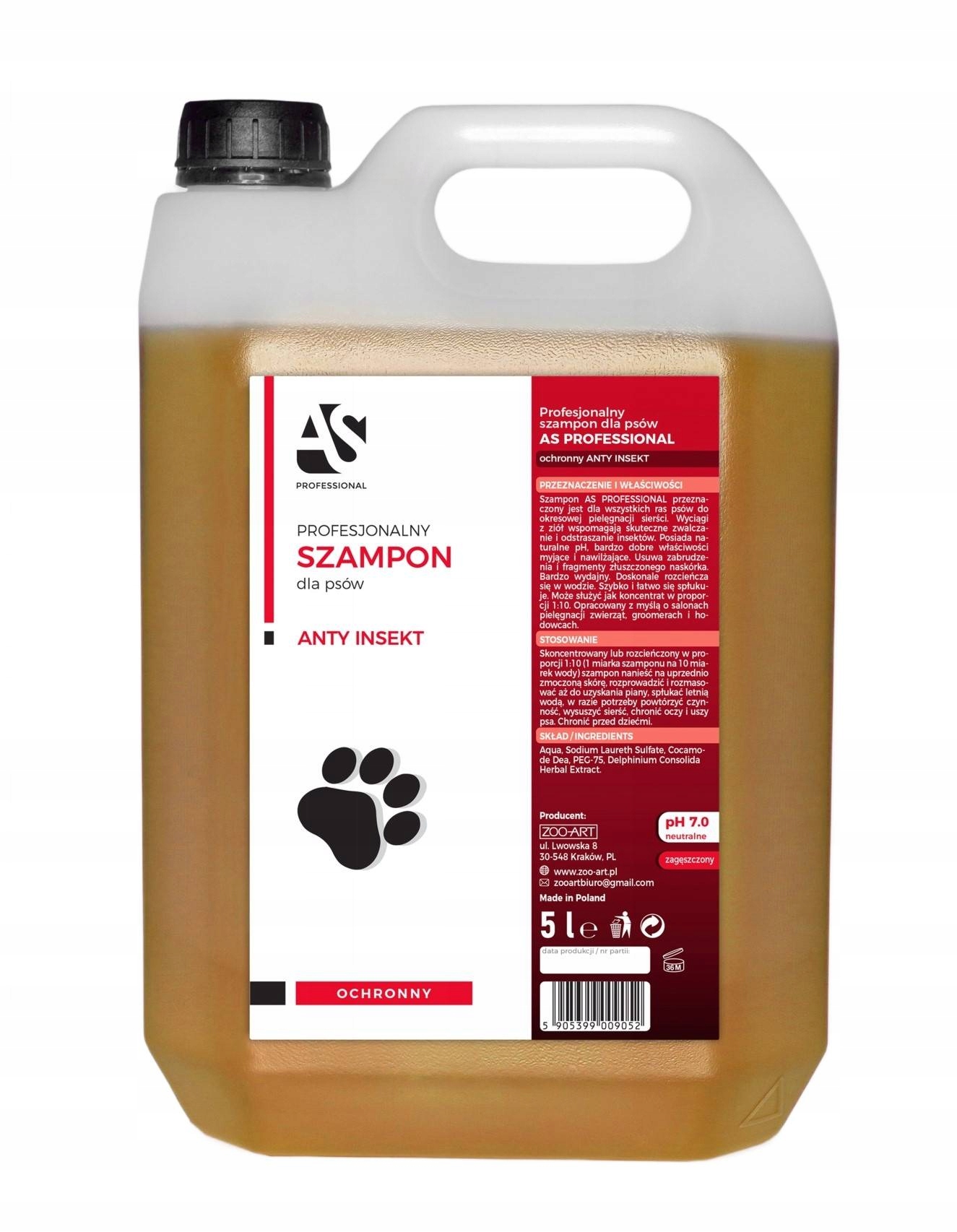 Levně Šampon pro psy s extrakty z ochranných bylin As Professional Anti Insect 5000 ml