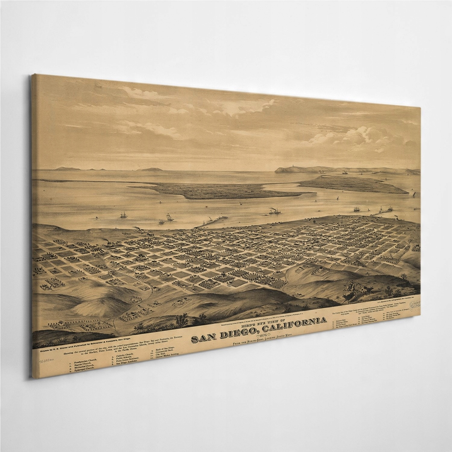 

Zdjęcie na płótnie San Diego Mapa Vintage 120x60