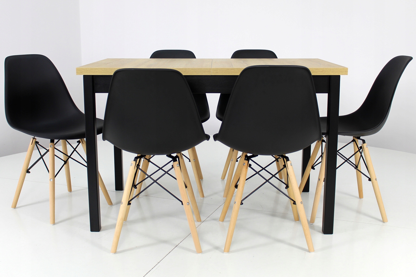 Mały Stół kuchenny 70x120/160 plus 6 krzeseł DĄB Szerokość stołu 70 cm