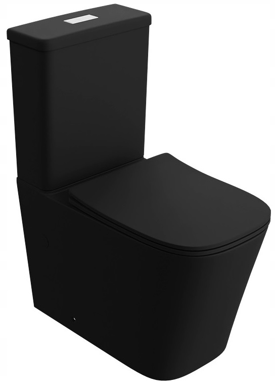 Lavita Tryton Black Kompakt Wc Rimless Odpływ Pionowy Poziomy Czarny Mat