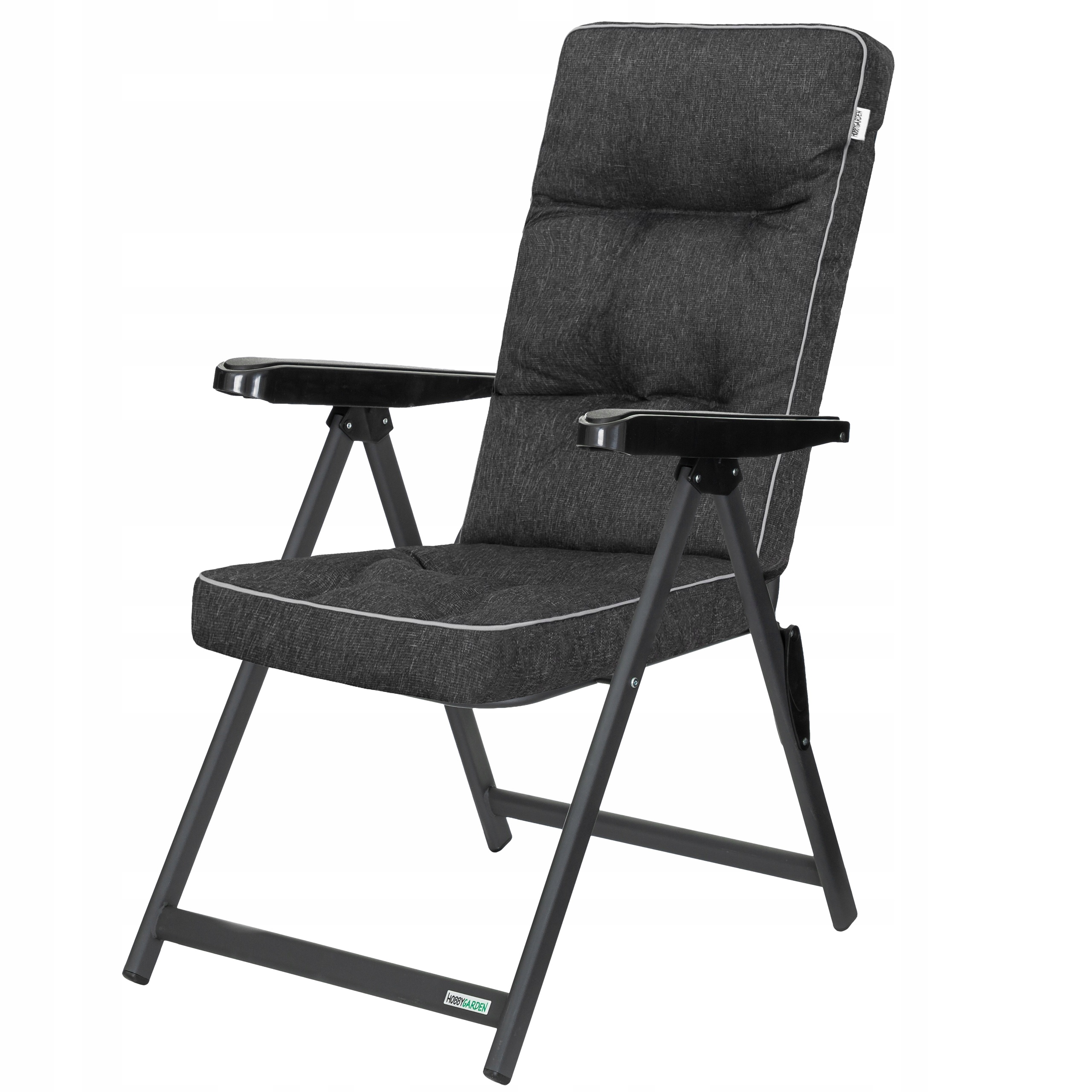 Skládací zahradní křeslo s polštářem Křeslo Lehátko na pláž Nastavení opěradla