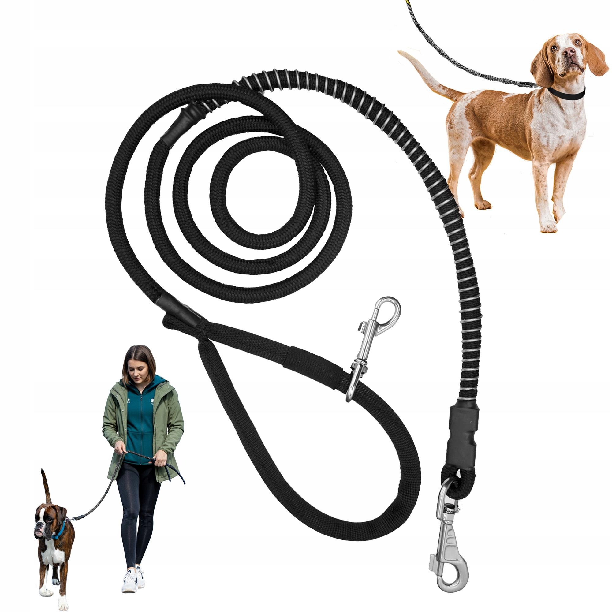 Levně Vodítko 2 m s tlumičem pro ENERGICKÉho psa 13–23 kg Regulovatelná Městská