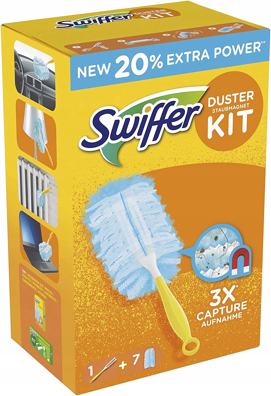 Levně Sada Rukojeť Držák Hadřík Prach 7 Kusů Náhradních Metliček Duster Kit