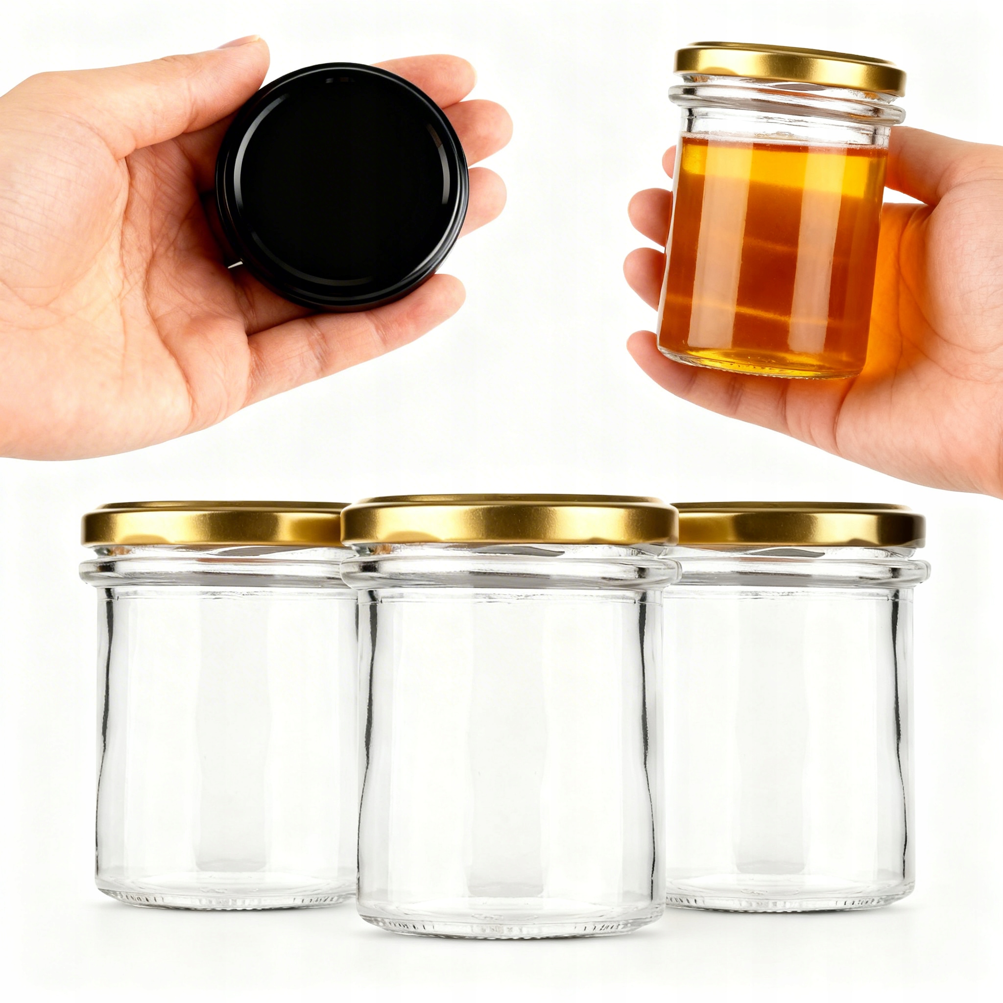 Sklenice 200 ml se šroubovacím uzávěrem sada 50 ks Zavařovací Sklenice na pesto, medový džem