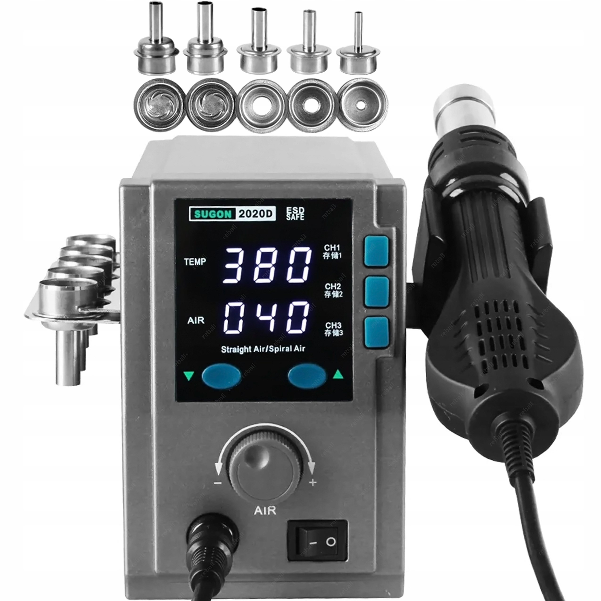 Profesionální pájecí stanice Hot-Air Sugon 2020D 700W 5 Trysek