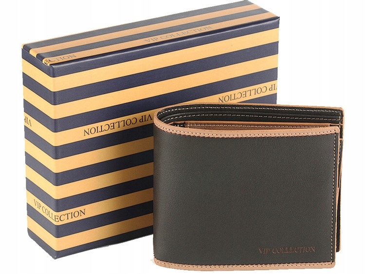 Vip Collection Pánská Peněženka Z Přírodní Kůže, Tmavě Hnědá