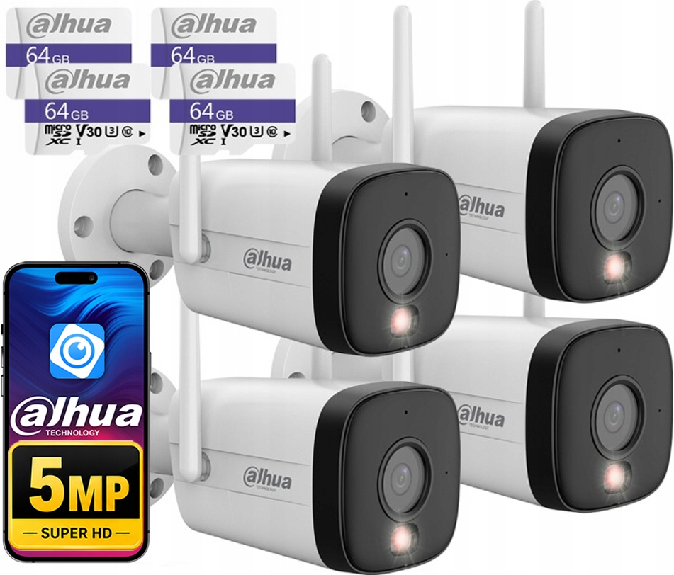 WiFi kamera 5MPx Dahua 4x IPC-HFW1539DTK1-SAW-IL Detekce Mikrofon 64GB