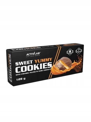 Levně 8 x Sladké Yummy Cookies kakaové sušenky s karamelovou náplní