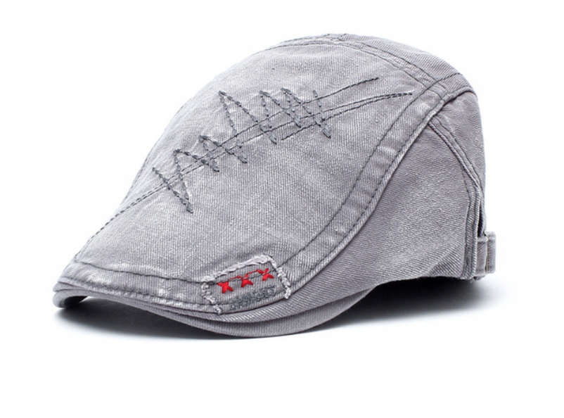 

Czapka Z Daszkiem Kaszkiet Jeans Szary Bawełna #2