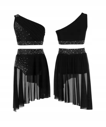 Strój Do Gimnastyki Balet Sukienka Komlet Tutu Do Tańca Czarna S 170 2497