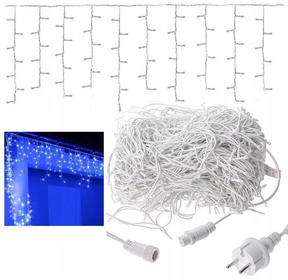 Foxter DAH500 Vánoční světelný závěs Flash 500 Led, IP44, 30W modrá 16 m