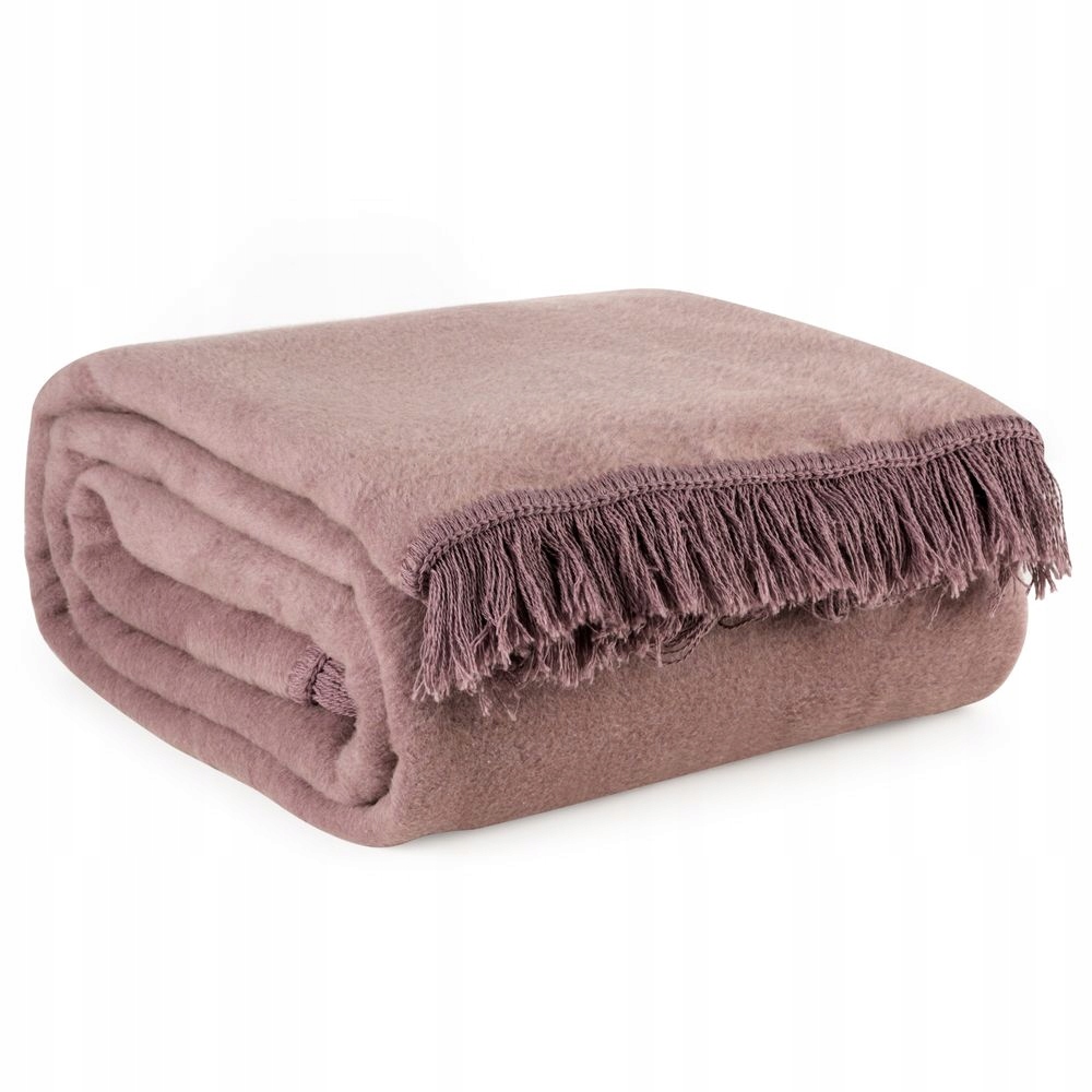 Bavlněno-akrylová deka 220x240 Eurofirany hladká pudrová