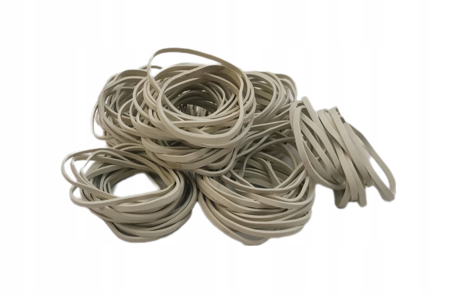 GUMKI RECEPTURKI 100 g MOCNE rozmiar 60 mm x 3 mm BIAŁE