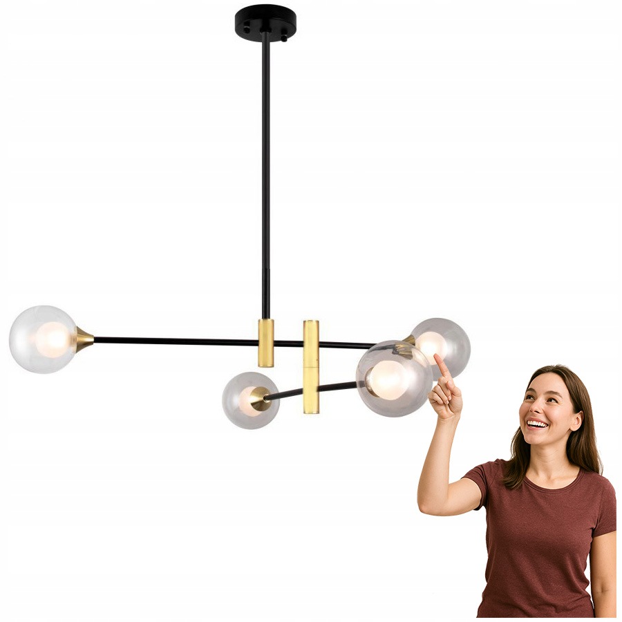 Závesná lampa Marino čierno-mosadzná 4xG9 360° Italux