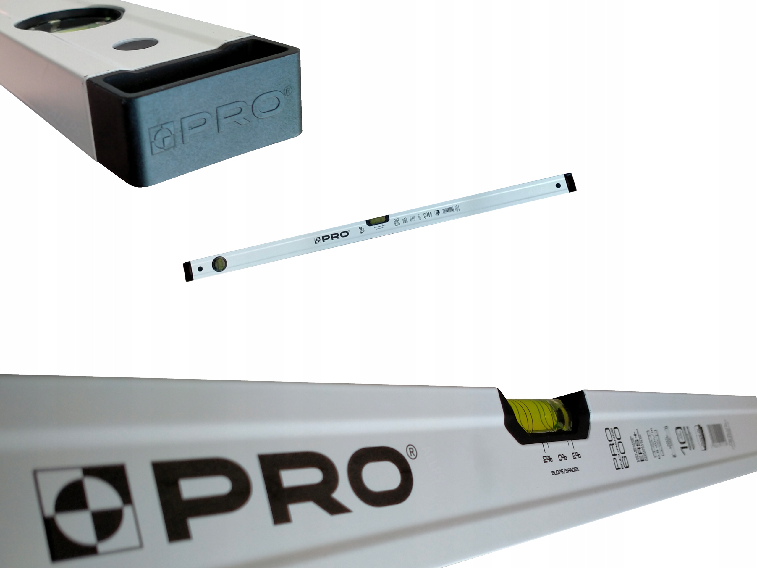 

Poziomica Pro 600 Endurance 100cm Biała Libella 2%