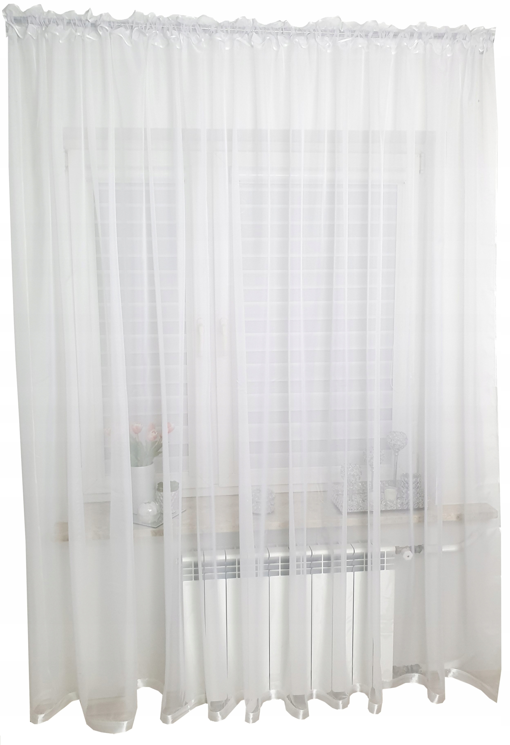 

Firana z lamówką biała 250x300 cm Firanki Balkon