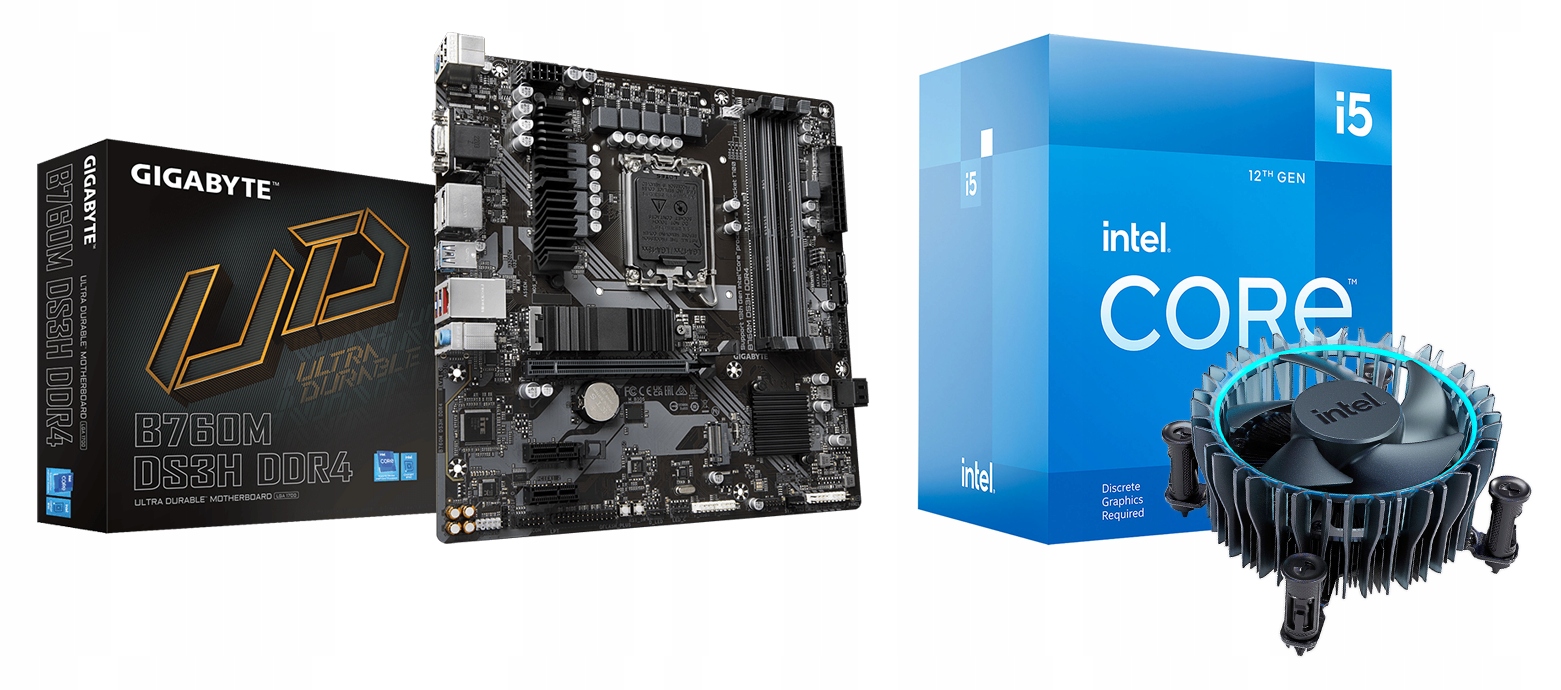 Zestaw Intel i5-12400F Gigabyte B760M