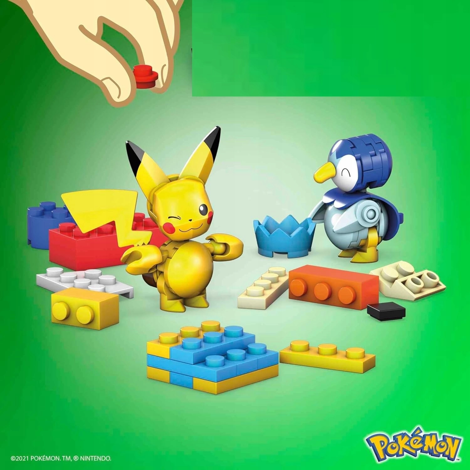 Адвент-календарь MEGA Pokemon GYG99, 202 детали, фигурки Pikachu и Piplup, от 6 лет — фото 4