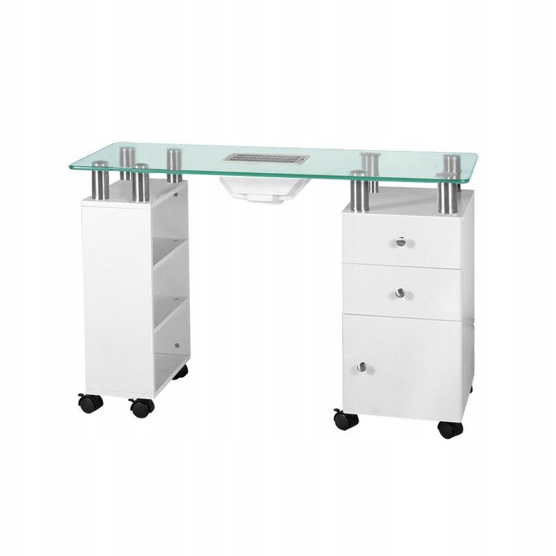 Psací stůl Glass s absorbérem 013B, bílý
