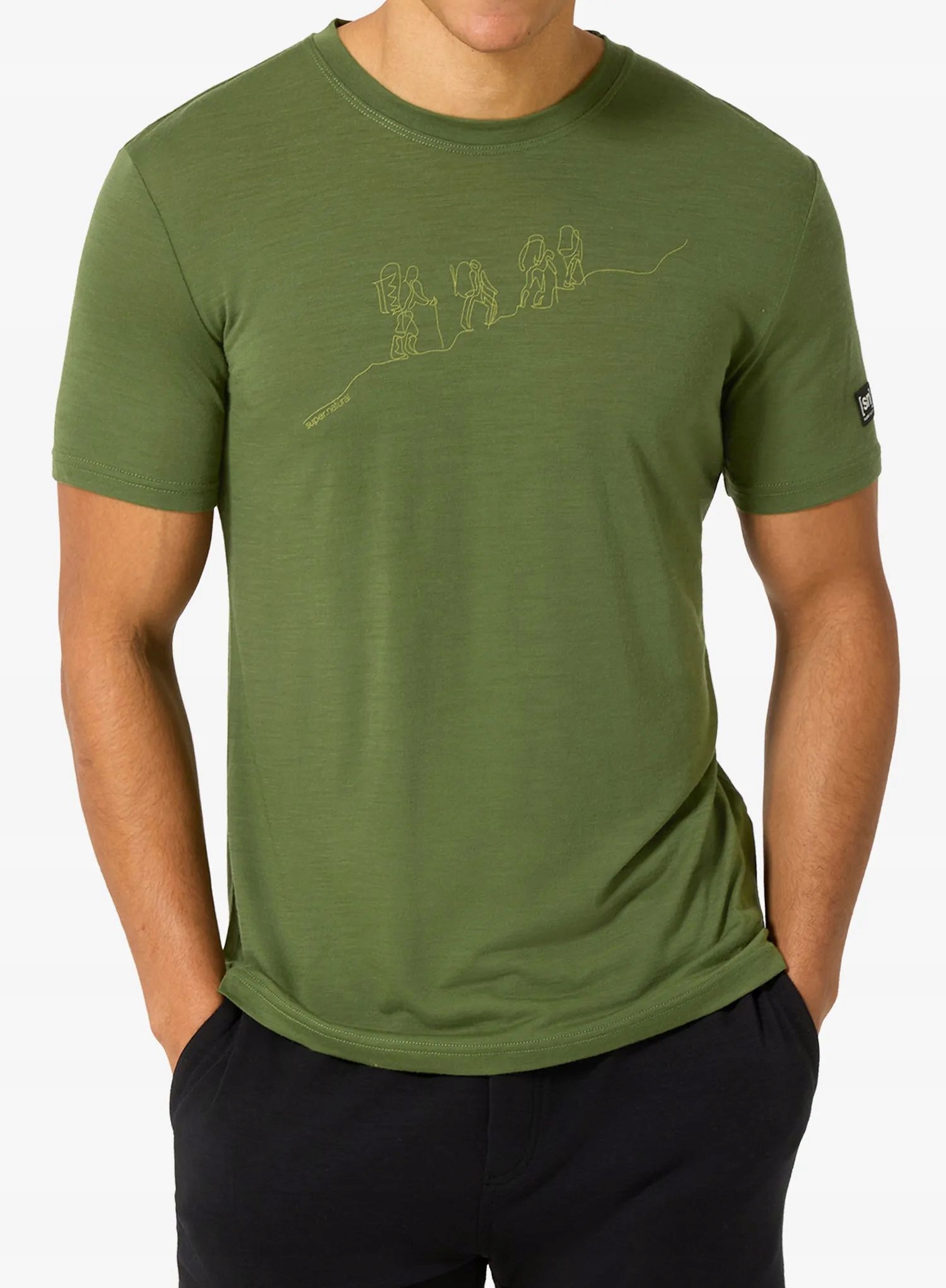 Merino tričko Super.natural Hiking Tee shive/dried tobacco XL