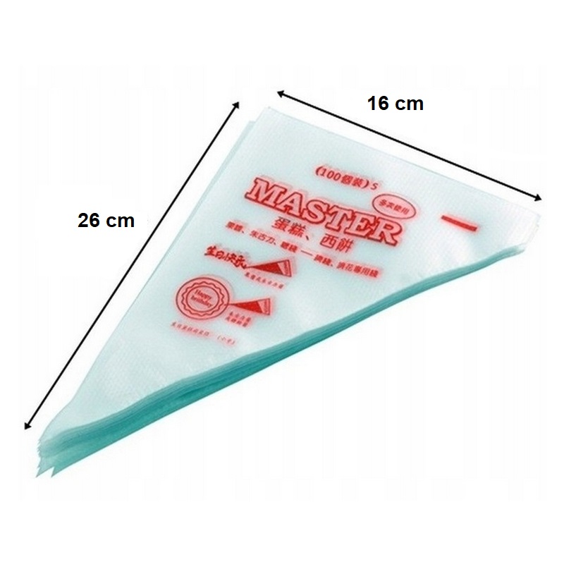 RĘKAW CUKIERNICZY DEKORATOR WORKI JEDNORAZOWE 100 SZT ROZMIAR 'S' Rodzaj akcesoriów rękaw cukierniczy