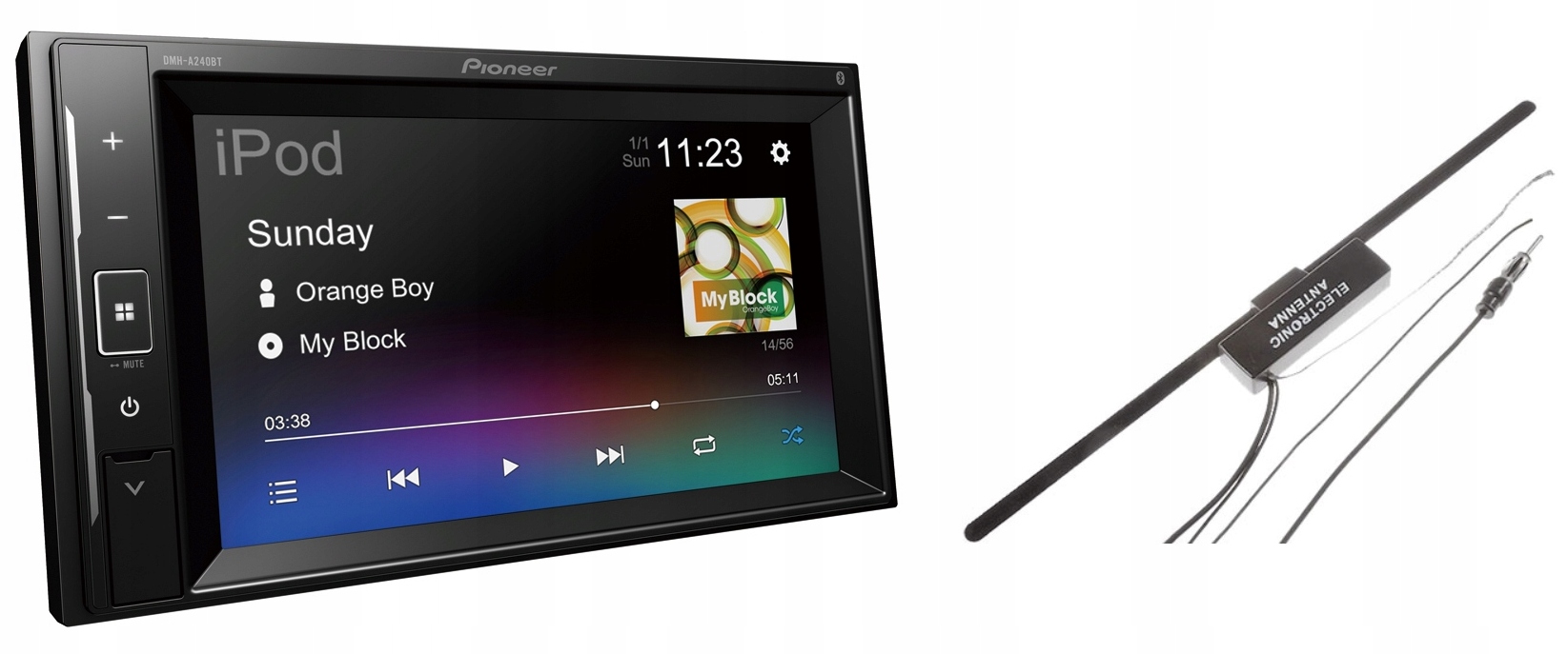 Pioneer DMH-A240BT LCD autorádio Bluetooth MP3 Usb Aux +++ Anténa