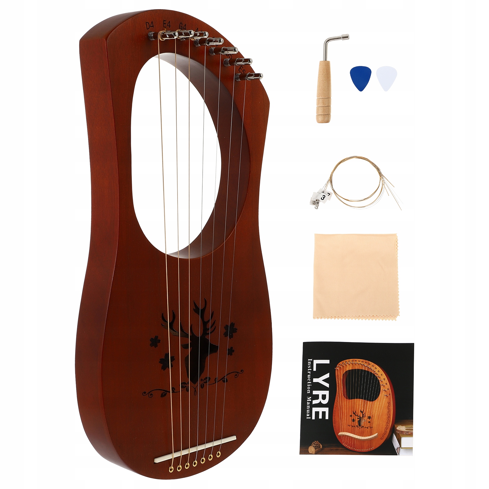 Drewniana harfa, lira, instrument Theramin Liras