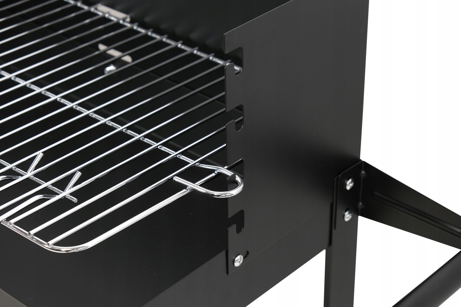 GRILL WĘGLOWY OGRODOWY CHROMOWANY RUSZT PRZENOŚNY REGULOWANY 2 PÓŁKI LUND Typ przenośny