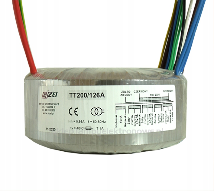 TT200/126/A Toroidní síťový transformátor Audio Sizei