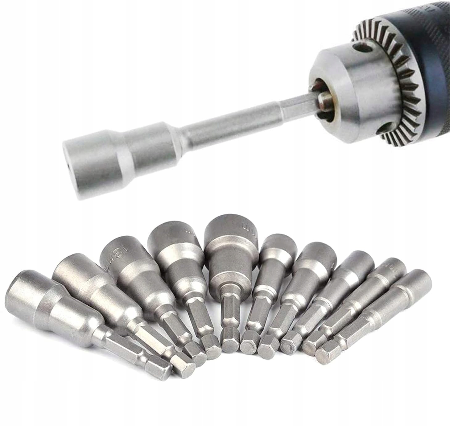 Zestaw Kluczy Nasadowych Nasadki Komplet Nasadek 6-19MM 1/4'' 10szt
