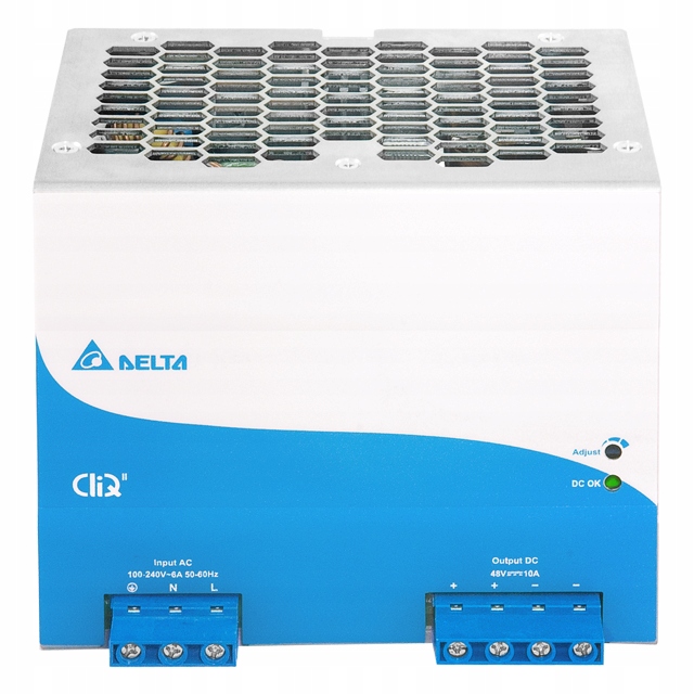 Univerzálny napájací zdroj Delta Electronics 10A na Din koľajnicu, model DRP048V480W1