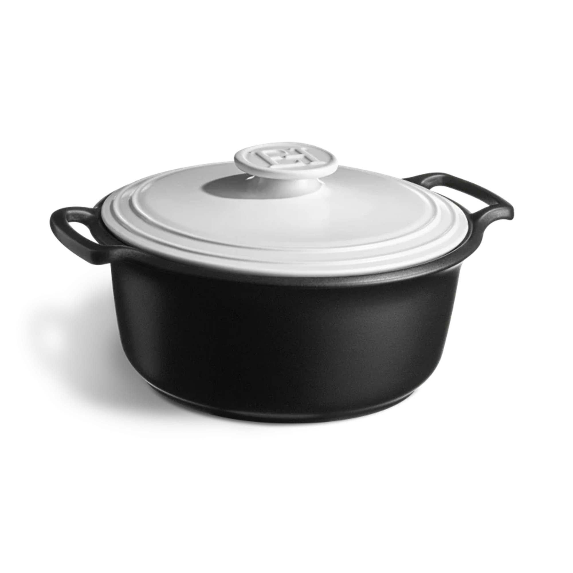 Garnek ceramiczny Sublime 5,5L Emile Henry czarny z białą pokrywą