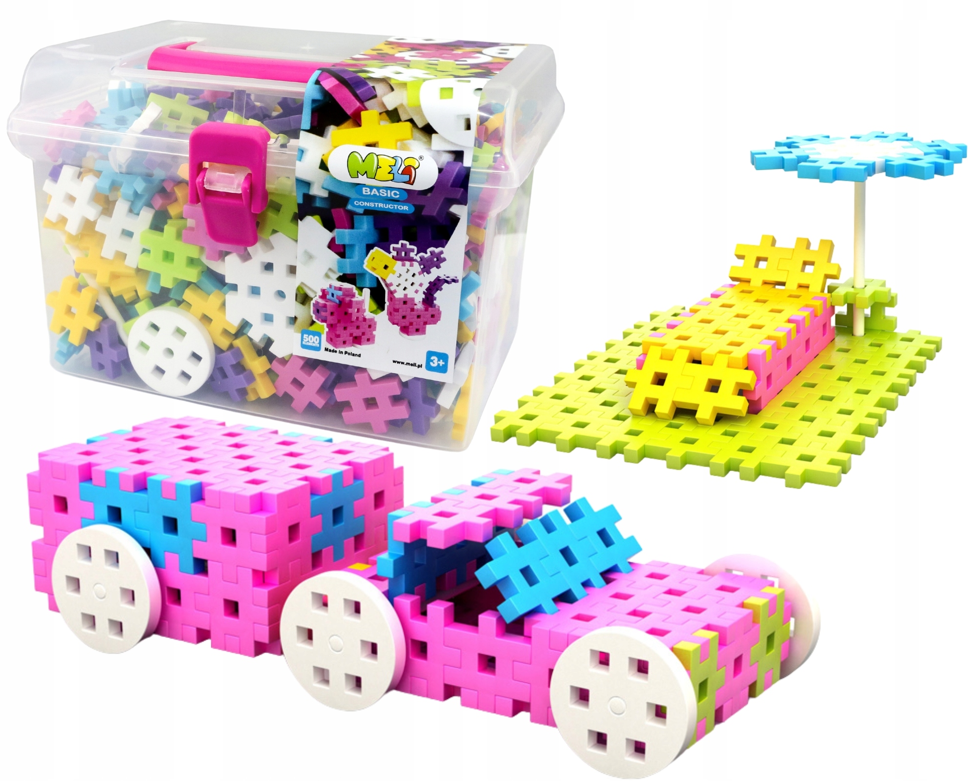 

Klocki Meli Basic Construktor Travel Box 500 Pink