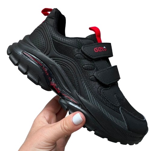 Lekkie Buty Sportowe Dla Chłopca Czarne Na Dwa Rzepy Gelteo 32