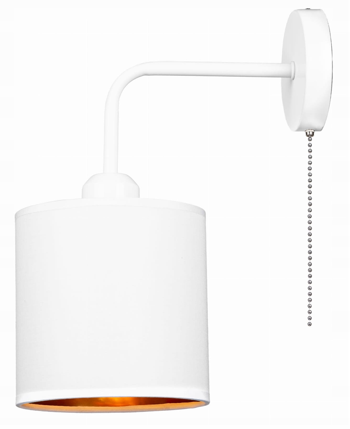 Kinkiet ścienny z abażurem Oro biały łańcuszek