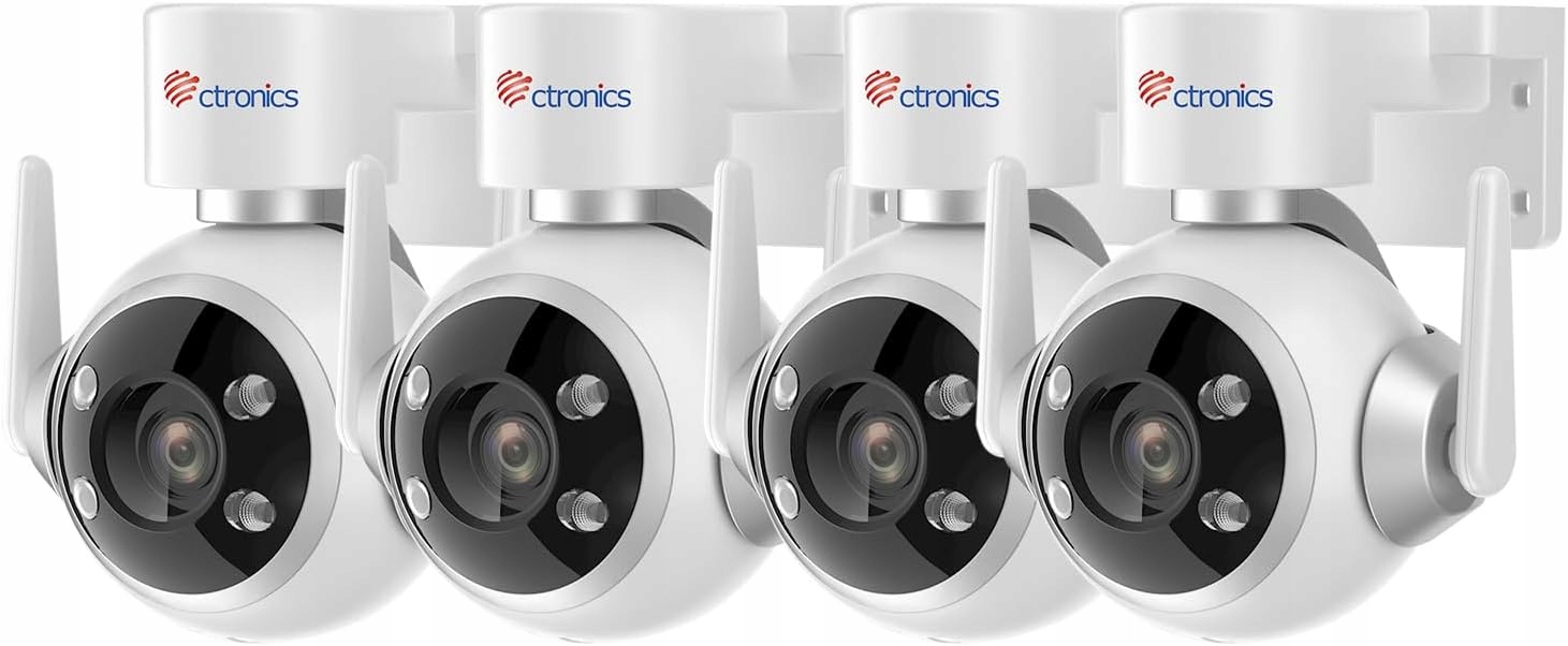 ctronics Zewnętrzna kamera monitorująca, Wi-Fi, kamera Ip 4 szt