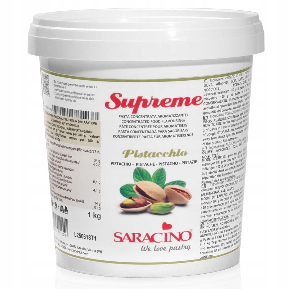 Aromat w kremie Pistacjowy pasta smakowa Saracino 3kg