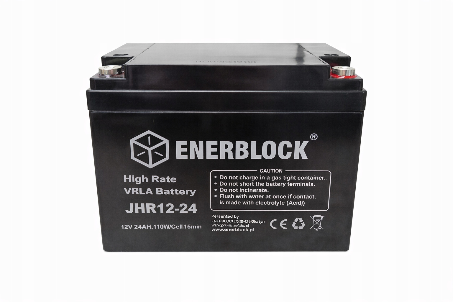 Akumulátor Js-agm Jhr 12V 24Ah HR12110W Pro Alarm Ups Echosondy Koloběžka