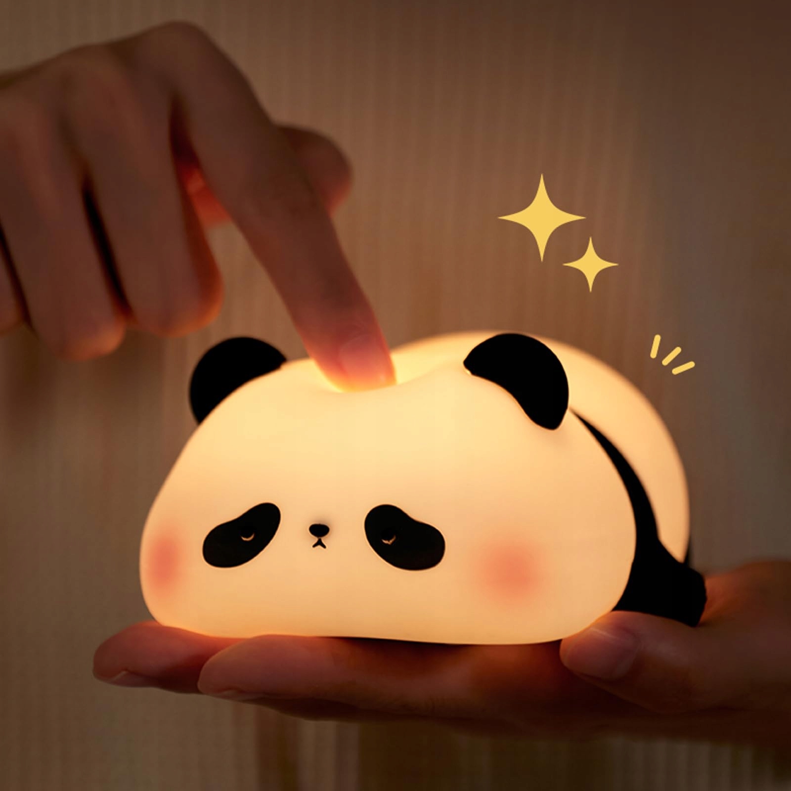 AMMTOO Lampka Nocna Dla Dzieci Panda Dotykowa Silikonowa USB