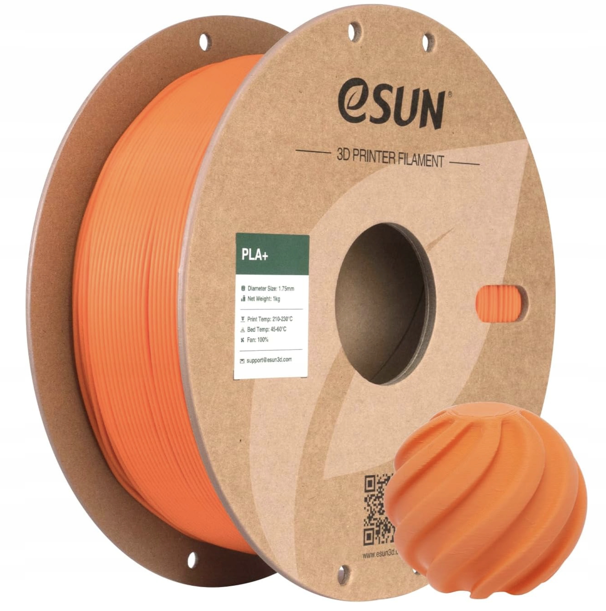 ESun PLA+ Filament pomarańczowy 1.75mm 1kg papierowa szpula