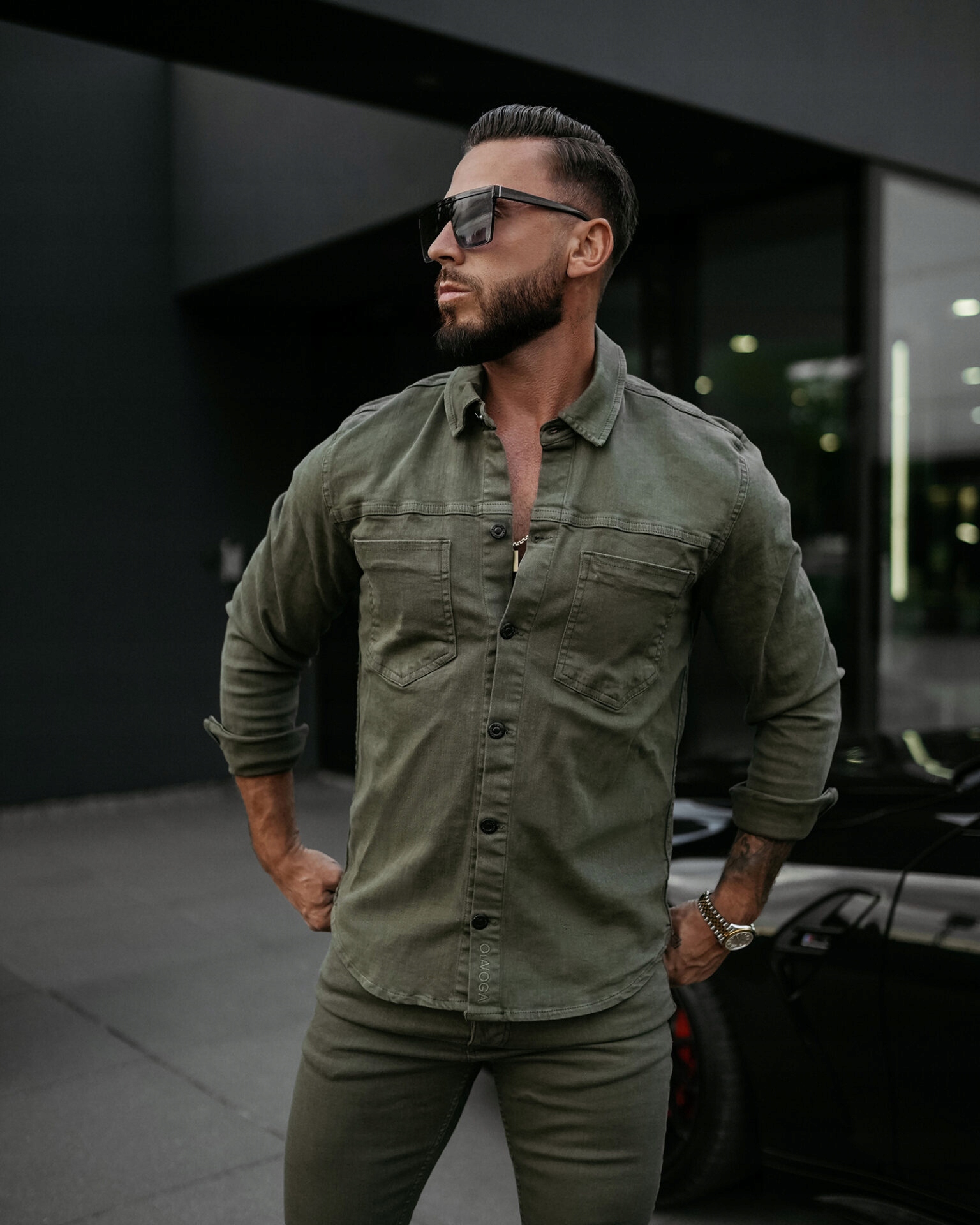 OlaVoga pánská košile casual Giacca dlouhý rukáv regular bavlna velikost XL