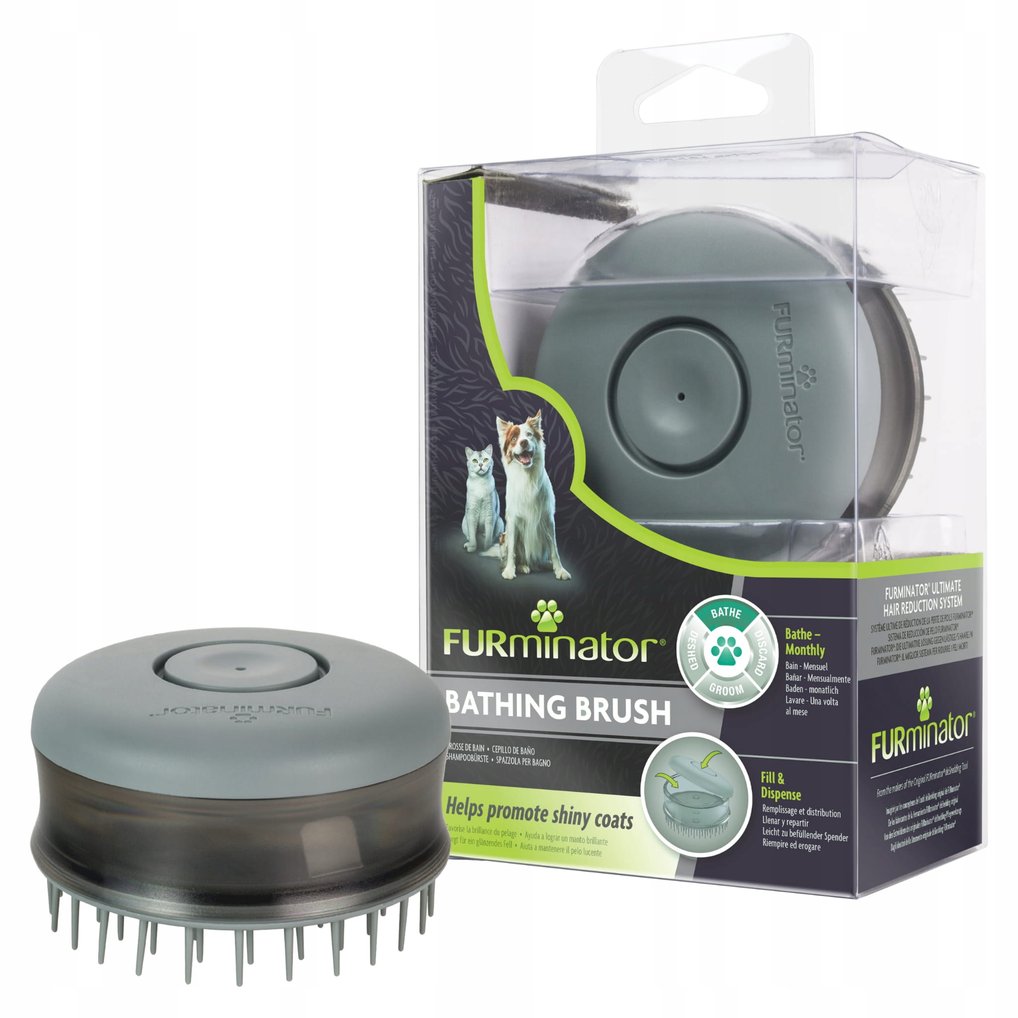 

FURminator Szczotka do kąpieli psów z pojemnikiem