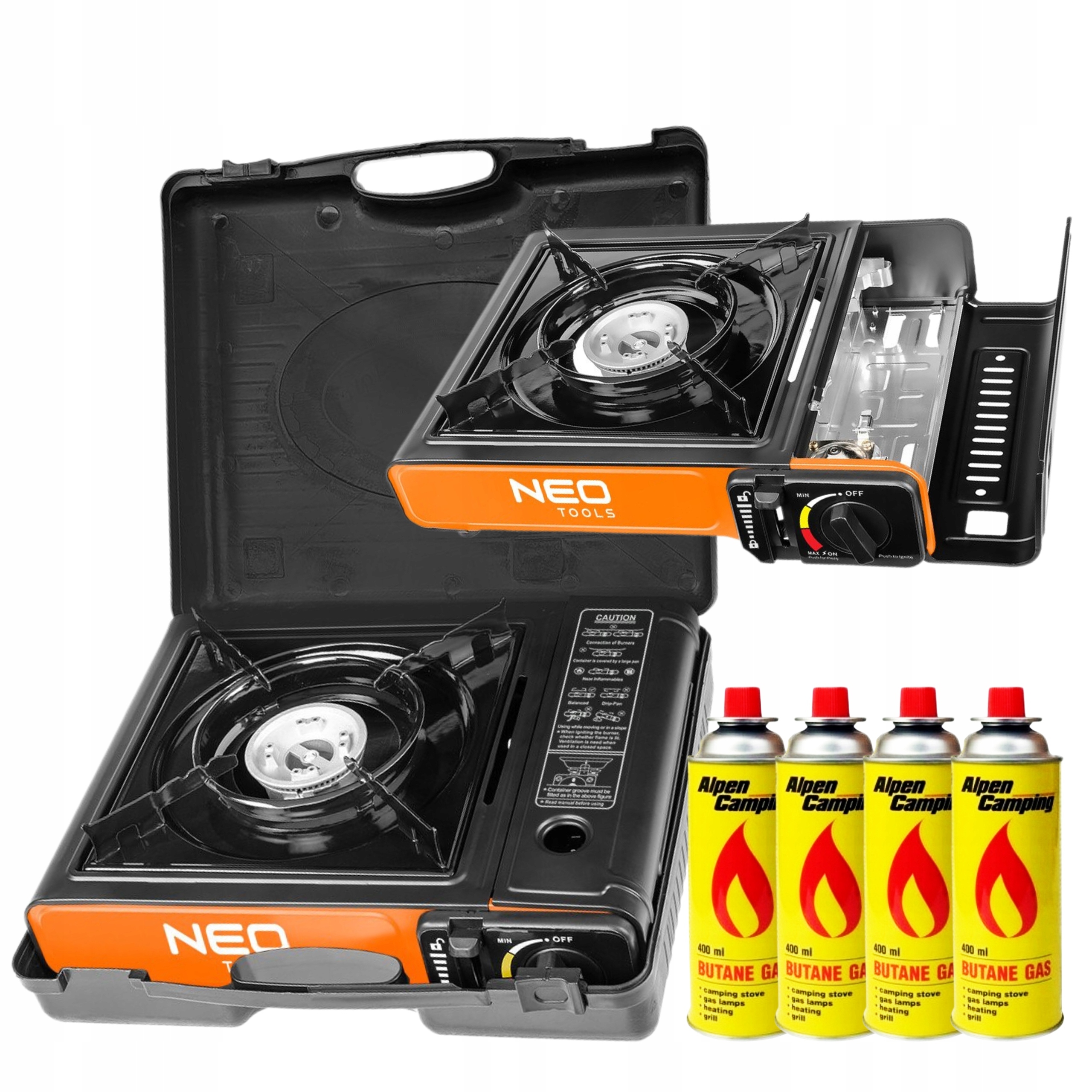 Neo Turistický Plynový Vařič Přenosný Survivalový Kufr 4x Kartuše