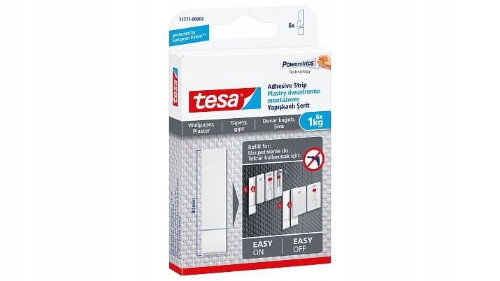 

Tesa Plastry Montażowe Do Tapet 1kg Biały