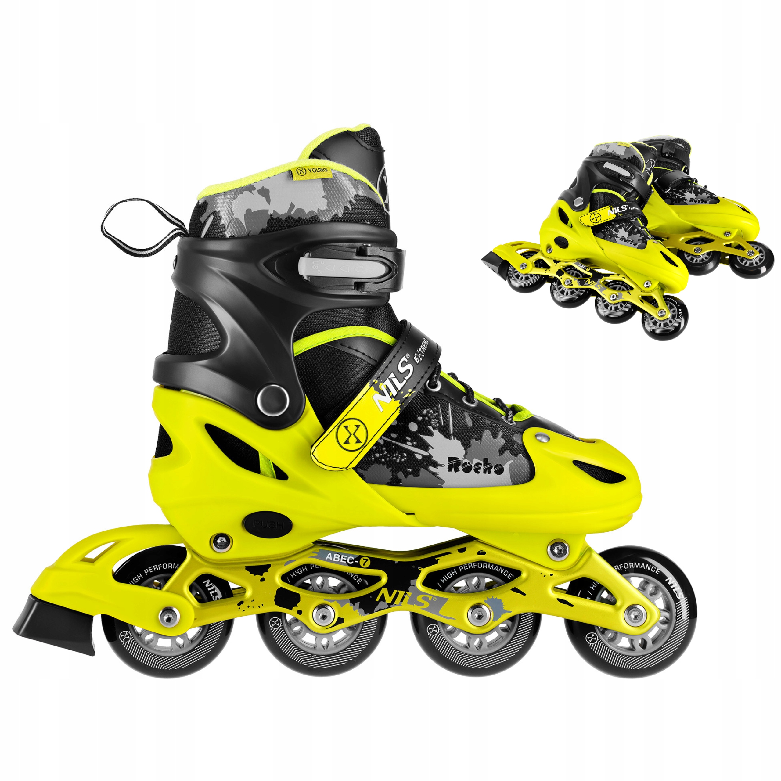 Brusle 2v1 Nastavitelné Kolečkové Brusle Pro Mládež Hliníková ližina 39-42 Nils Extreme